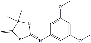 N1-(4,4-dimethyl-5-methylidene-1,3-thiazolan-2-yliden)-3,5-dimethoxyaniline 结构式