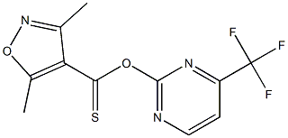 4-(trifluoromethyl)pyrimidin-2-yl 3,5-dimethylisoxazole-4-carbothioate 结构式