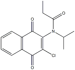 N-(3-chloro-1,4-dioxo-1,4-dihydro-2-naphthalenyl)-N-isopropylpropanamide 结构式