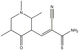 2-cyano-3-(1,2,5-trimethyl-4-oxo-3-piperidinyl)-2-propenethioamide 结构式