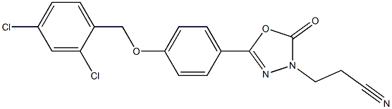 3-[5-{4-[(2,4-dichlorobenzyl)oxy]phenyl}-2-oxo-1,3,4-oxadiazol-3(2H)-yl]propanenitrile 结构式