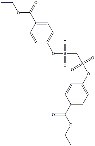 ethyl 4-{[({[4-(ethoxycarbonyl)phenoxy]sulfonyl}methyl)sulfonyl]oxy}benzoate 结构式