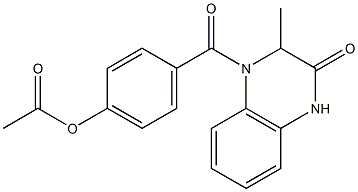 4-{[2-methyl-3-oxo-3,4-dihydro-1(2H)-quinoxalinyl]carbonyl}phenyl acetate 结构式