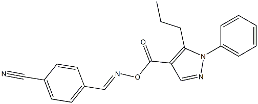 4-[({[(1-phenyl-5-propyl-1H-pyrazol-4-yl)carbonyl]oxy}imino)methyl]benzonitrile 结构式