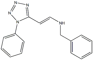 N1-benzyl-2-(1-phenyl-1H-1,2,3,4-tetraazol-5-yl)eth-1-en-1-amine 结构式