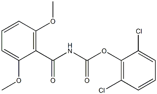 2,6-dichlorophenyl N-(2,6-dimethoxybenzoyl)carbamate 结构式