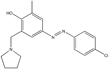 4-[2-(4-chlorophenyl)diaz-1-enyl]-2-methyl-6-(tetrahydro-1H-pyrrol-1-ylmethyl)phenol 结构式
