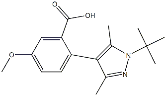 2-[1-(tert-butyl)-3,5-dimethyl-1H-pyrazol-4-yl]-5-methoxybenzoic acid 结构式