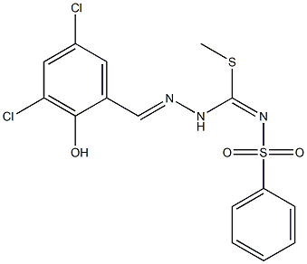 N1-[[2-(3,5-dichloro-2-hydroxybenzylidene)hydrazino](methylthio)methylidene ]benzene-1-sulfonamide 结构式