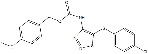 4-methoxybenzyl N-{5-[(4-chlorophenyl)sulfanyl]-1,2,3-thiadiazol-4-yl}carbamate 结构式