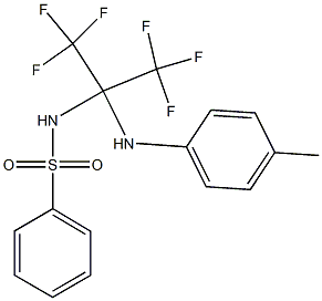 N1-[2,2,2-trifluoro-1-(4-toluidino)-1-(trifluoromethyl)ethyl]benzene-1-sulfonamide 结构式