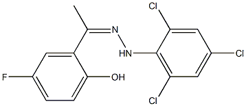 1-(5-fluoro-2-hydroxyphenyl)ethan-1-one 1-(2,4,6-trichlorophenyl)hydrazone 结构式