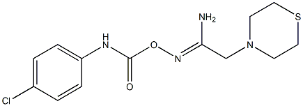 N'-{[(4-chloroanilino)carbonyl]oxy}-2-(1,4-thiazinan-4-yl)ethanimidamide 结构式