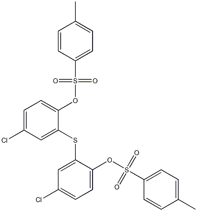 4-chloro-2-[(5-chloro-2-{[(4-methylphenyl)sulfonyl]oxy}phenyl)thio]phenyl 4-methylbenzene-1-sulfonate 结构式