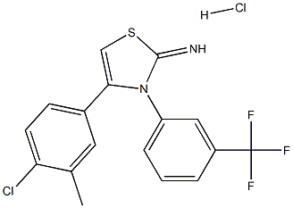 4-(4-chloro-3-methylphenyl)-3-[3-(trifluoromethyl)phenyl]-2,3-dihydro-1,3-thiazol-2-imine hydrochloride 结构式