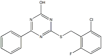 4-[(2-chloro-6-fluorobenzyl)thio]-6-phenyl-1,3,5-triazin-2-ol 结构式