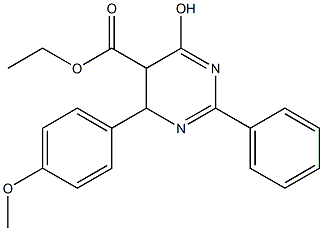 ethyl 6-hydroxy-4-(4-methoxyphenyl)-2-phenyl-4,5-dihydro-5-pyrimidinecarboxylate 结构式