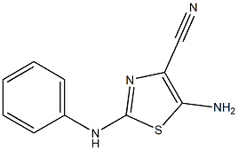 5-amino-2-anilino-1,3-thiazole-4-carbonitrile 结构式