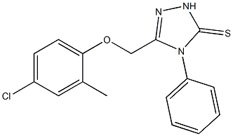 5-[(4-chloro-2-methylphenoxy)methyl]-4-phenyl-2,4-dihydro-3H-1,2,4-triazole-3-thione 结构式