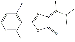 2-(2,6-difluorophenyl)-4-[(E)-1-(dimethylamino)ethylidene]-1,3-oxazol-5(4H)-one 结构式