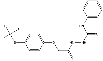 N1-phenyl-2-(2-{4-[(trifluoromethyl)thio]phenoxy}acetyl)hydrazine-1-carboxa mide 结构式