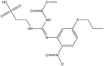 2-[([(methoxycarbonyl)amino]{[2-nitro-5-(propylthio)phenyl]imino}methyl)amino]ethane-1-sulfonic acid 结构式