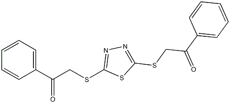 2-({5-[(2-oxo-2-phenylethyl)thio]-1,3,4-thiadiazol-2-yl}thio)-1-phenylethan-1-one 结构式