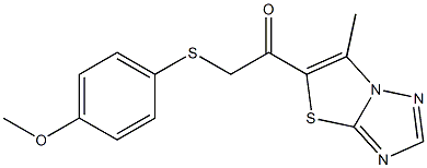 2-[(4-methoxyphenyl)sulfanyl]-1-(6-methyl[1,3]thiazolo[3,2-b][1,2,4]triazol-5-yl)-1-ethanone 结构式
