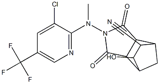 4-[[3-chloro-5-(trifluoromethyl)-2-pyridinyl](methyl)amino]-9-hydroxy-3,5-dioxo-4-azatricyclo[5.2.1.0~2,6~]decane-8-carbonitrile 结构式