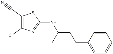 4-chloro-2-[(1-methyl-3-phenylpropyl)amino]-1,3-thiazole-5-carbonitrile 结构式