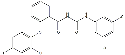 N-[2-(2,4-dichlorophenoxy)benzoyl]-N'-(3,5-dichlorophenyl)urea 结构式