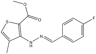 methyl 3-[2-(4-fluorobenzylidene)hydrazino]-4-methylthiophene-2-carboxylate 结构式