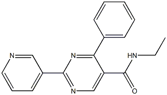 N-ethyl-4-phenyl-2-(3-pyridinyl)-5-pyrimidinecarboxamide 结构式