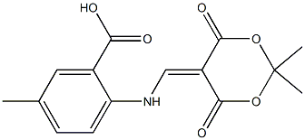 2-{[(2,2-dimethyl-4,6-dioxo-1,3-dioxan-5-yliden)methyl]amino}-5-methylbenzenecarboxylic acid 结构式