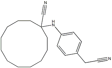 1-[4-(cyanomethyl)anilino]cyclododecane-1-carbonitrile 结构式