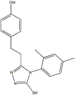 4-{2-[4-(2,4-dimethylphenyl)-5-mercapto-4H-1,2,4-triazol-3-yl]ethyl}phenol 结构式