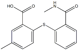 5-methyl-2-({2-[(methylamino)carbonyl]phenyl}thio)benzoic acid 结构式