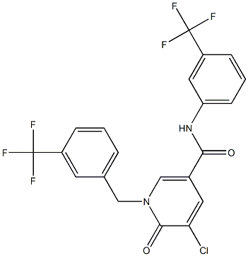 5-chloro-6-oxo-1-[3-(trifluoromethyl)benzyl]-N-[3-(trifluoromethyl)phenyl]-1,6-dihydro-3-pyridinecarboxamide 结构式