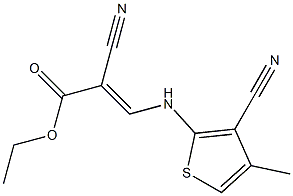 ethyl 2-cyano-3-[(3-cyano-4-methyl-2-thienyl)amino]acrylate 结构式