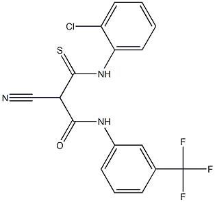 N1-[3-(trifluoromethyl)phenyl]-3-(2-chloroanilino)-2-cyano-3-thioxopropanamide 结构式