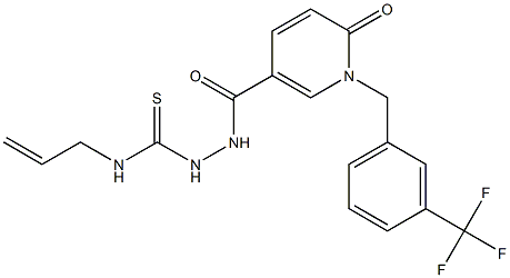 N-allyl-2-({6-oxo-1-[3-(trifluoromethyl)benzyl]-1,6-dihydro-3-pyridinyl}carbonyl)-1-hydrazinecarbothioamide 结构式