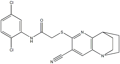 2-{[4-cyano-1,6-diazatricyclo[6.2.2.0~2,7~]dodeca-2(7),3,5-trien-5-yl]sulfanyl}-N-(2,5-dichlorophenyl)acetamide 结构式