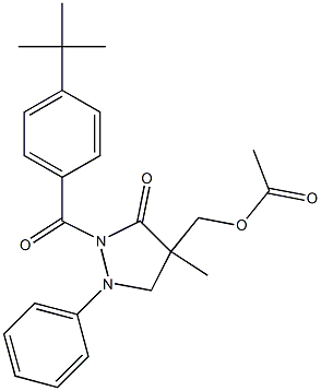 {2-[4-(tert-butyl)benzoyl]-4-methyl-3-oxo-1-phenyltetrahydro-1H-pyrazol-4-yl}methyl acetate 结构式