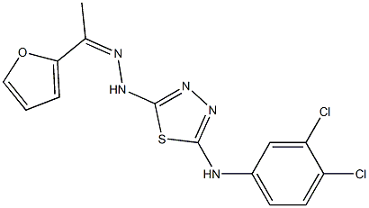 1-(2-furyl)-1-ethanone N-[5-(3,4-dichloroanilino)-1,3,4-thiadiazol-2-yl]hydrazone 结构式