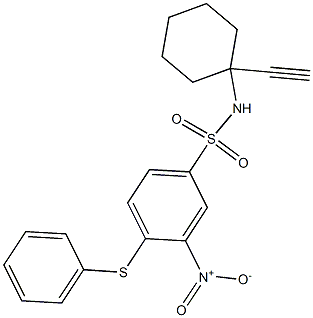 N1-(1-eth-1-ynylcyclohexyl)-3-nitro-4-(phenylthio)benzene-1-sulfonamide 结构式