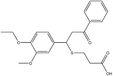 3-{[1-(4-ethoxy-3-methoxyphenyl)-3-oxo-3-phenylpropyl]thio}propanoic acid 结构式