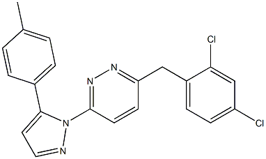 3-(2,4-dichlorobenzyl)-6-[5-(4-methylphenyl)-1H-pyrazol-1-yl]pyridazine 结构式