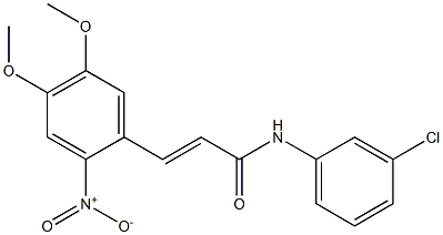 (E)-N-(3-chlorophenyl)-3-(4,5-dimethoxy-2-nitrophenyl)-2-propenamide 结构式