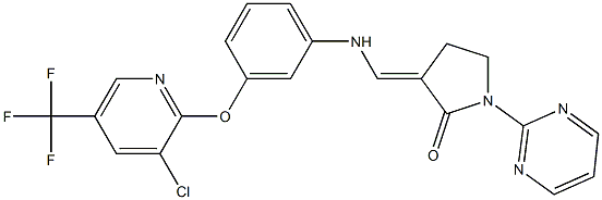 3-[(3-{[3-chloro-5-(trifluoromethyl)-2-pyridinyl]oxy}anilino)methylene]-1-(2-pyrimidinyl)-2-pyrrolidinone 结构式