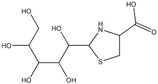 2-(1,2,3,4,5-pentahydroxypentyl)-1,3-thiazolane-4-carboxylic acid 结构式